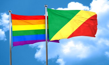 Kongo ile eşcinsel gurur bayrak bayrak, 3d render