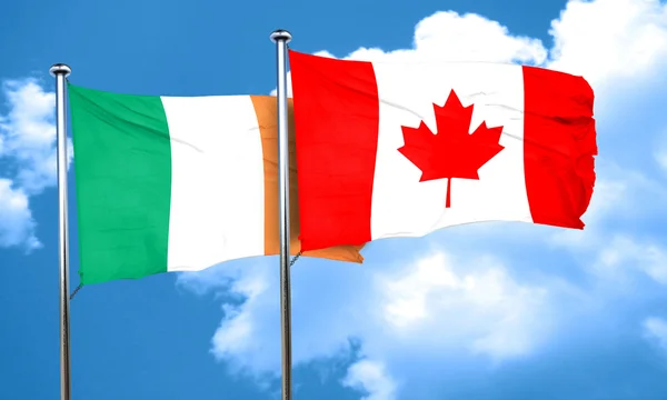 Bandiera Irlanda con bandiera Canada, rendering 3D — Foto Stock