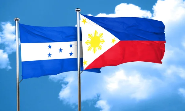 Honduras flag with Philippines flag, 3D rendering — Stock Photo, Image