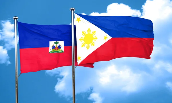 Haiti flag with Philippines flag, 3D rendering — Stock Photo, Image