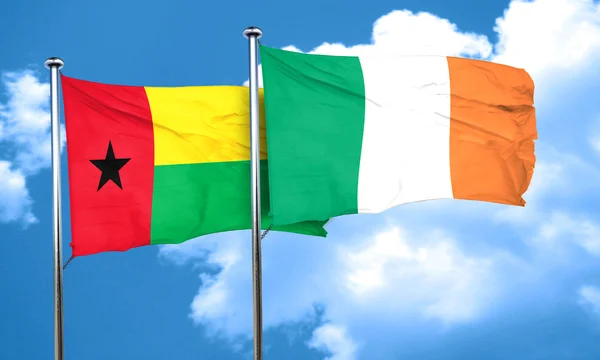 Γουινέα Μπισσάου σημαία με τη σημαία της Ιρλανδίας, 3d rendering — Φωτογραφία Αρχείου
