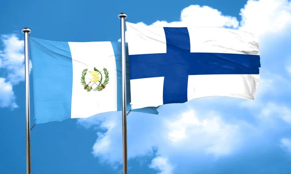 Drapeau guXoala avec drapeau Finlande, rendu 3D — Photo