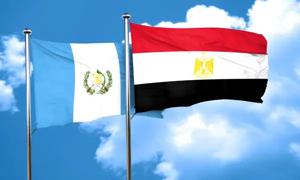 Guatemala zászló Egyiptom zászló, 3d-leképezés — Stock Fotó