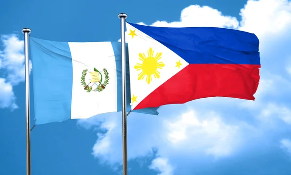 Guatemala flag with Philippines flag, 3D rendering — Stock Photo, Image