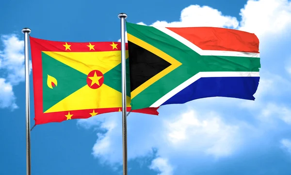 Bandera de Granada con bandera de Sudáfrica, representación 3D —  Fotos de Stock