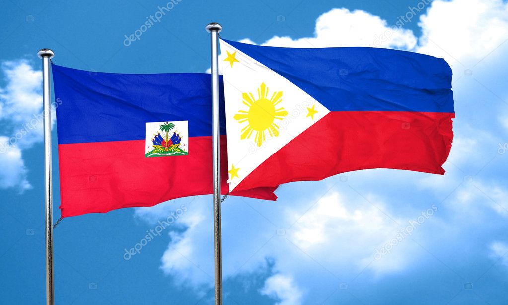 フィリピンの旗 3 D レンダリングとハイチの国旗 ストック写真 C Ellandar