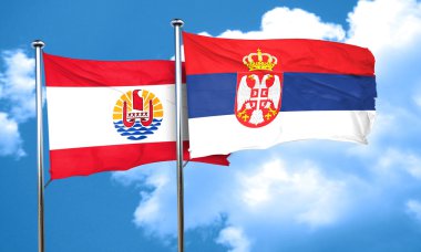 Sırbistan bayrağı, 3d render ile Fransız Polinezyası bayrak