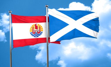 İskoçya bayrağı, 3d render ile Fransız Polinezyası bayrak