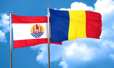 Romanya bayrağı, 3d render ile Fransız Polinezyası bayrak