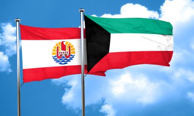 Kuveyt bayrağı, 3d render ile Fransız Polinezyası bayrak