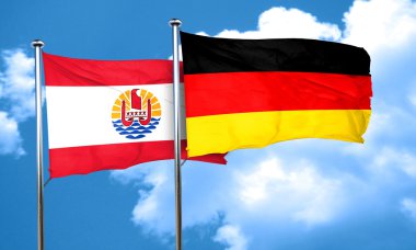 Fransız Polinezyası bayrak Almanya bayrağı, 3d render ile