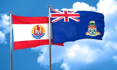 Cayman Adaları bayrağı, 3d render ile Fransız Polinezyası bayrak