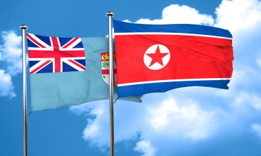 Kuzey Kore bayrağı, 3d render bayrakla Fiji