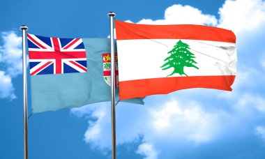 Lübnan bayrağı, 3d render bayrakla Fiji