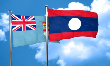 Laos bayrağı, 3d render bayrakla Fiji