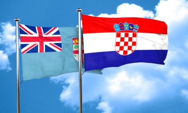 Hırvatistan bayrağı, 3d render bayrakla Fiji