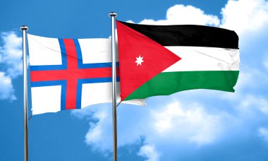 Faroe Adaları bayrağı Jordan bayrak, 3d render ile