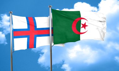 Cezayir bayrağı, 3d render ile Faroe Adaları bayrağı