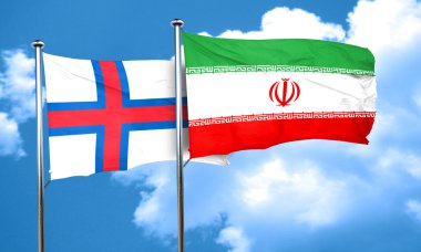 Faroe Adaları bayrağı Iran bayrağı, 3d render ile