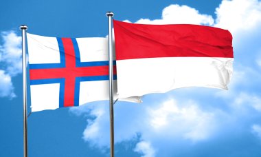 Endonezya bayrağı, 3d render ile Faroe Adaları bayrağı