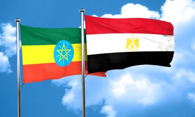 Etiyopya bayrağı Mısır bayrağı, 3d render ile