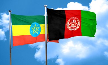 Etiyopya bayrağı Afganistan bayrağı, 3d render ile