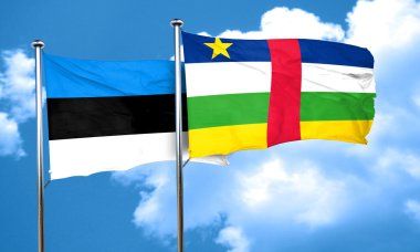 Orta Afrika Cumhuriyeti bayrağı, 3d render ile Estonya bayrağı