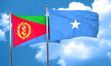 Eritre bayrak Somali bayrağı, 3d render ile