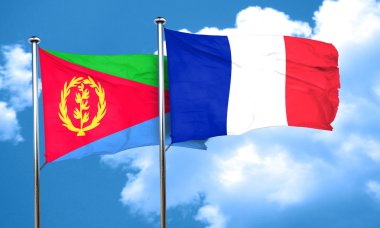 Fransa bayrağı, 3d render ile Eritre bayrak