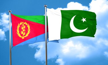 Eritre bayrak Pakistan bayrağı, 3d render ile
