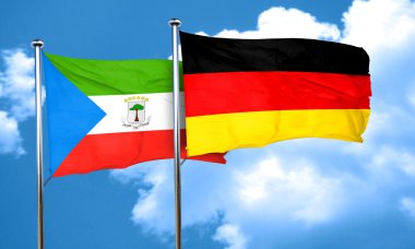 Ekvator Ginesi bayrak Almanya bayrağı, 3d render ile