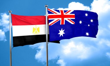 Avustralya bayrağı, 3d render ile Mısır bayrağı