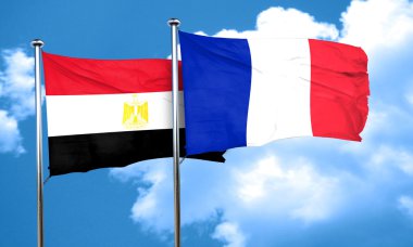 Fransa bayrağı, 3d render ile Mısır bayrağı