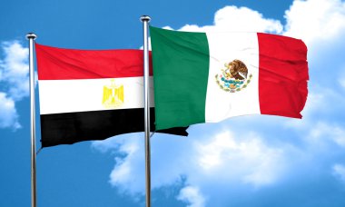 Meksika bayrağı, 3d render ile Mısır bayrağı