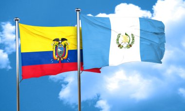 Guatemala bayrağı, 3d render ile Ekvator bayrak