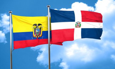 Dominik Cumhuriyeti bayrağı, 3d render ile Ekvator bayrak