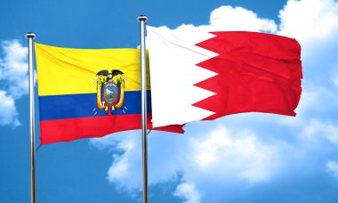 Bahreyn bayrağı, 3d render ile Ekvator bayrak