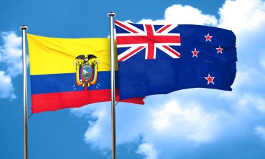 Yeni Zelanda bayrağı, 3d render ile Ekvator bayrak