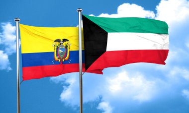 Kuveyt bayrağı, 3d render ile Ekvator bayrak