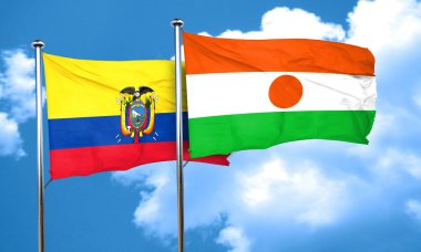 Nijer bayrak, 3d render ile Ekvator bayrak