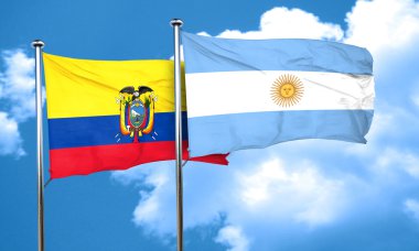 Arjantin bayrağı, 3d render ile Ekvator bayrak