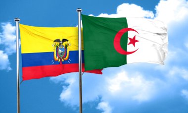 Cezayir bayrağı, 3d render ile Ekvator bayrak