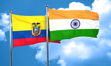 Ekvador bayrak Hindistan bayrağı, 3d render ile
