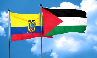 Palestine bayrak, 3d render ile Ekvator bayrak