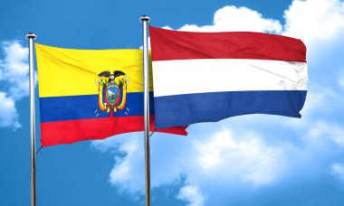 Hollanda bayrağı, 3d render ile Ekvator bayrak