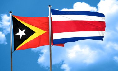 Doğu timor bayrağı Kosta Rika bayrak, 3d render ile