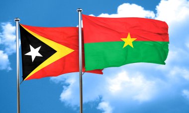 Doğu timor bayrağı Burkina Faso bayrak, 3d render ile
