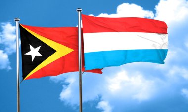 Doğu timor bayrağı Lüksemburg bayrağı, 3d render ile