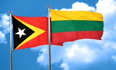 Doğu timor bayrağı Litvanya bayrağı, 3d render ile