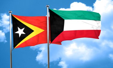 Kuveyt bayrağı, 3d render ile Doğu timor bayrağı